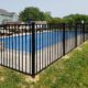 3-Rail Flat Top Ascot Style Black Aluminum Pool Code Fence (5) copy