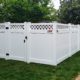 5 - White Lattice Top Privacy Vinyl Fence with Single Walk Gate