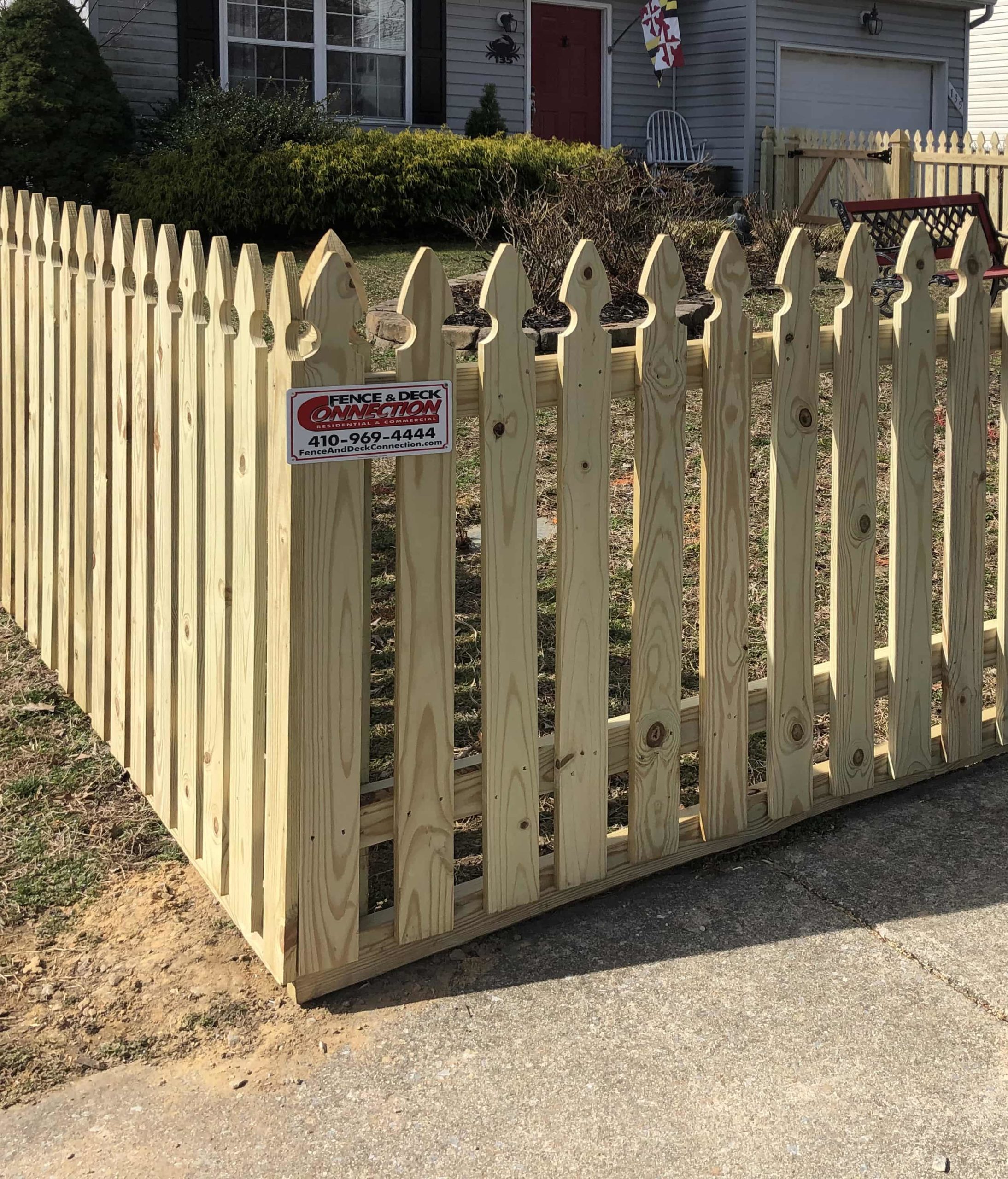 Pressure Treated Wood Picket Fence-min