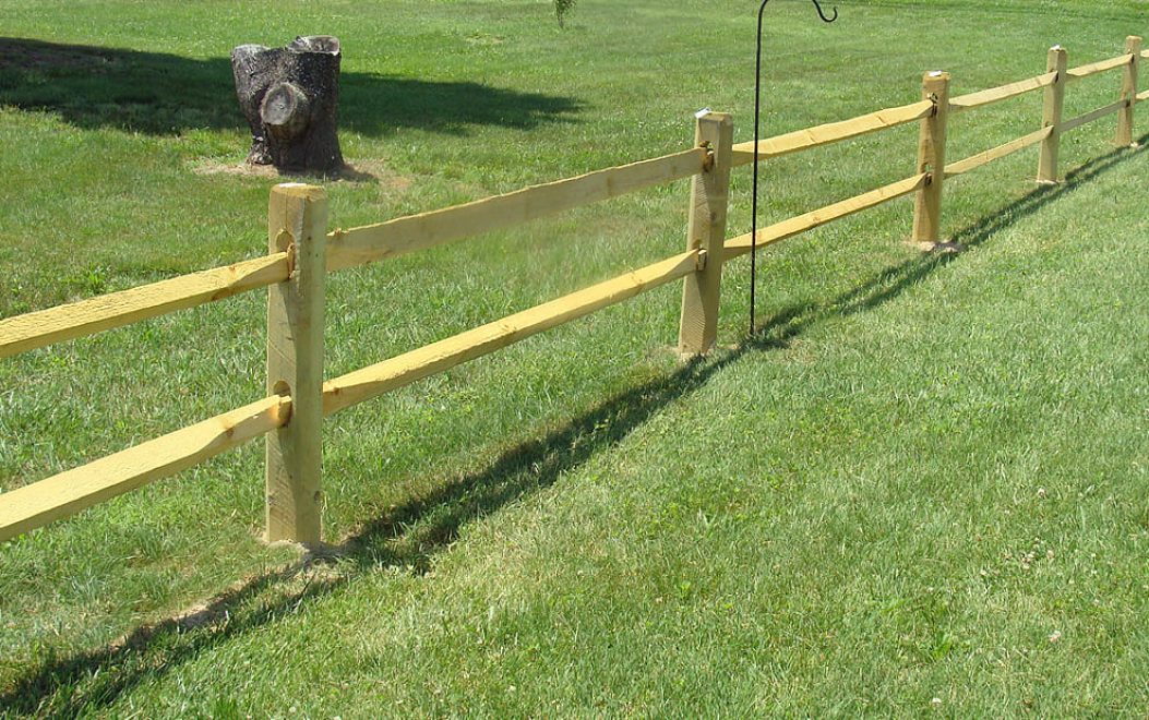 1-POST & RAIL - 2 Rail Split Rail Wood Fence 2