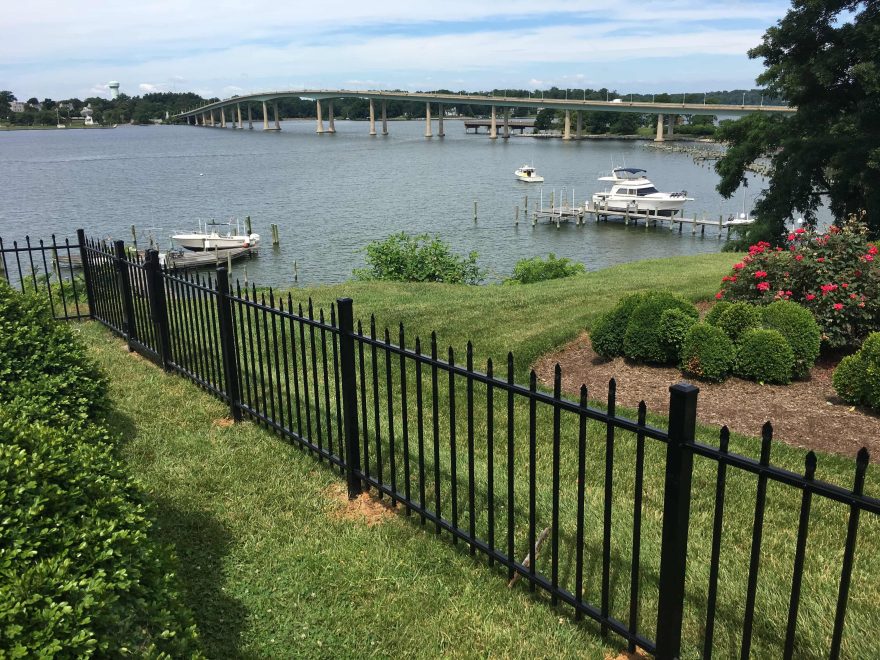 3 foot high black Alumi-Guard Hamilton 2 rail Aluminum Fencing in Annapolis MD-min