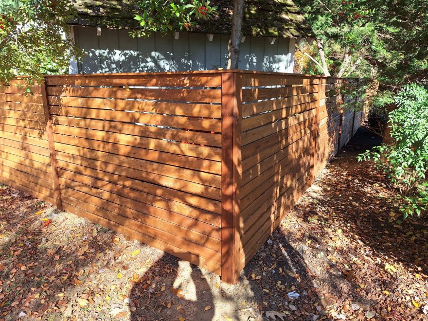 5_ high Cedar Horizontal Board Fence Boards 4 inch Cedar spaced apart