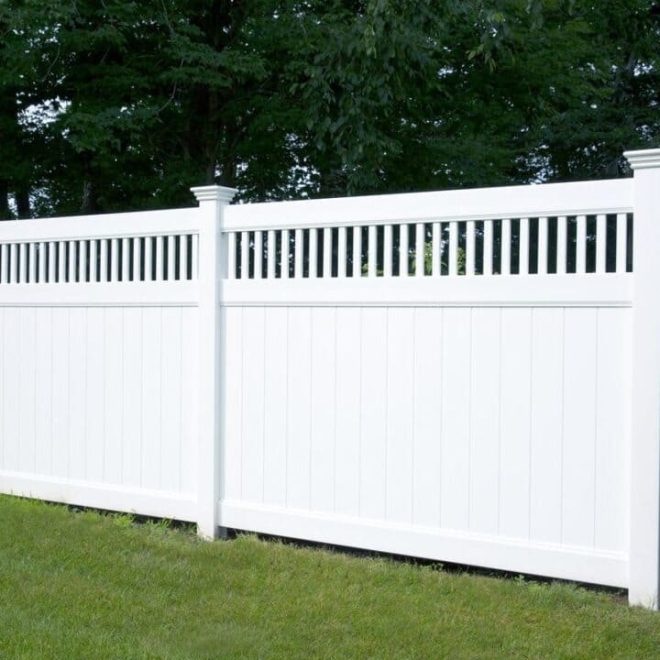 6 foot white vinyl closed spindle top privacy fence 3