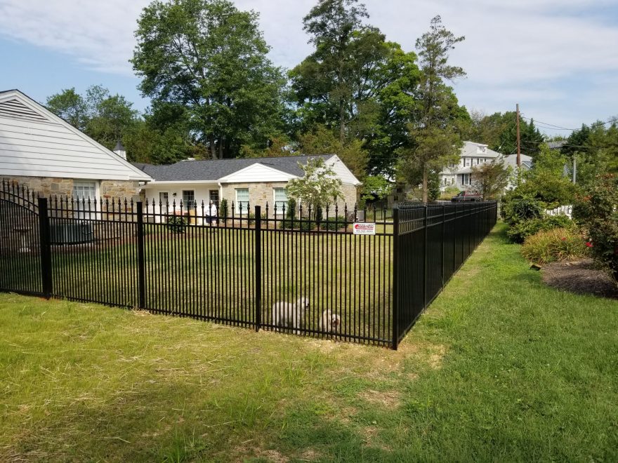 Alumi-Guard Victoria Puppy Picket Royale with quad finial Aluminum Fence