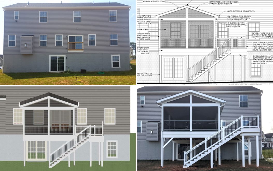 Before And After Screened Porch Process