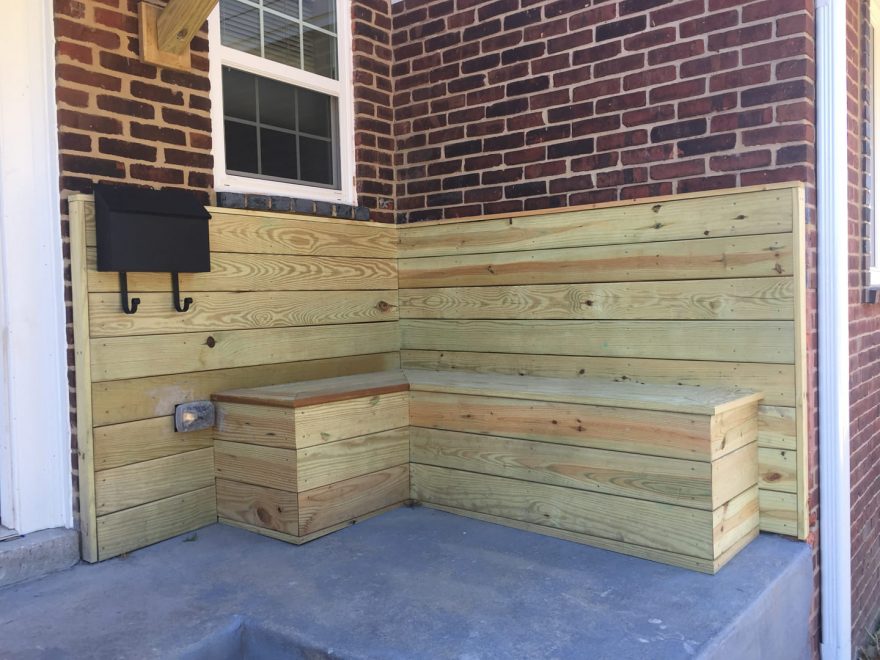 Pressure Treated Wood Decking on the Walls of the front of the homes at Lyons Estate in Baltimore MD 2