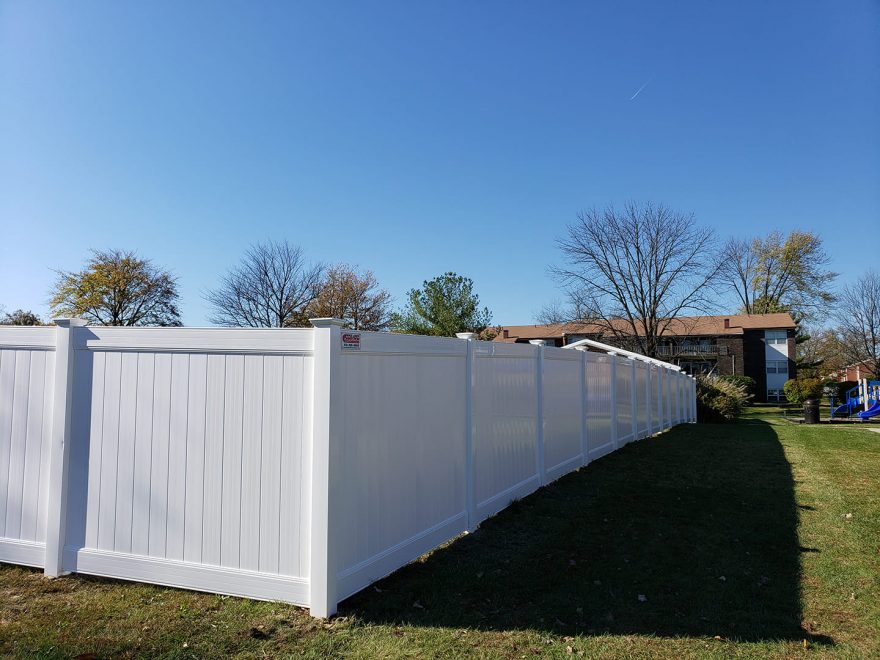 White Privacy Tongue & Groove Vinyl Fence